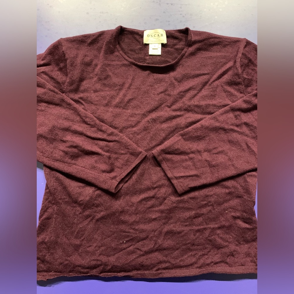 Wool three quarter sleeve sweater